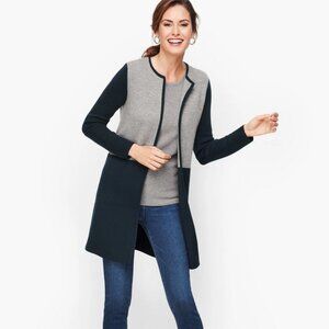 Talbots Merino Blend Colorblock Jacket Size Large